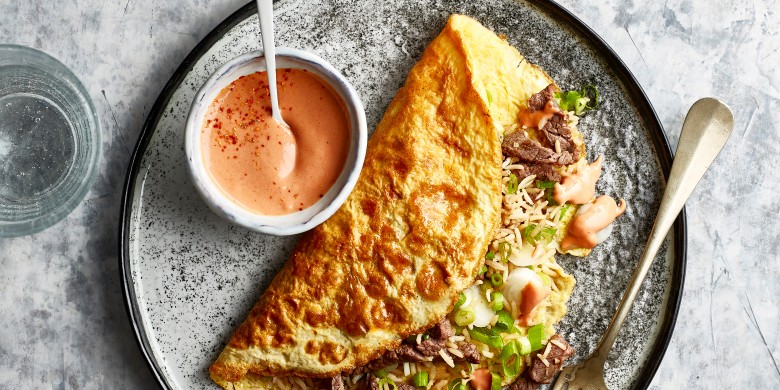 Omurice met biefstuk