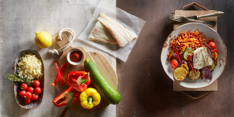Kabeljauwfilet met groenten en rösti