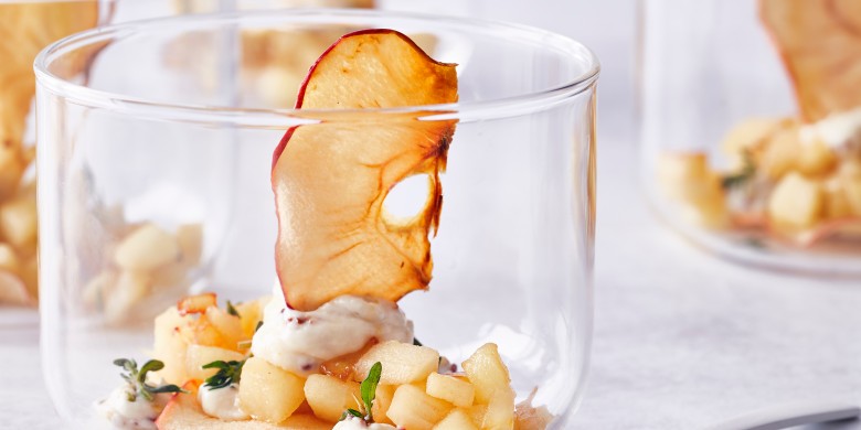 Appelkrokantje met roomkaas en gebakken appel