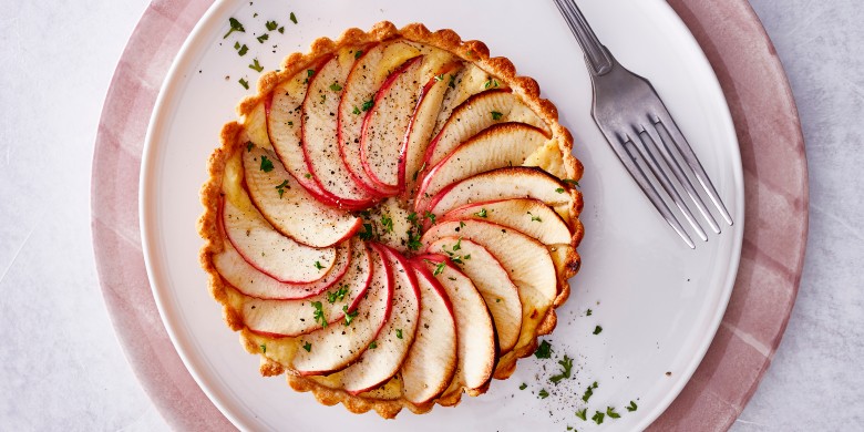 Appeltartelette met vulling van romige knolselderij 