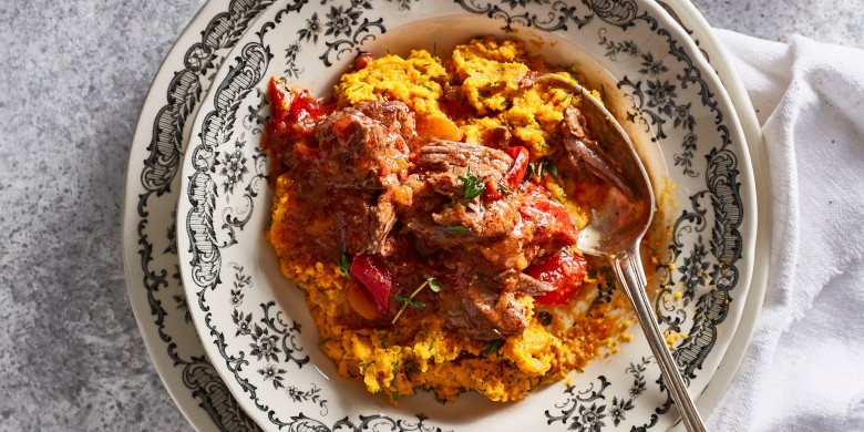 Spaanse stoof met chorizo en wortel-dillepuree 