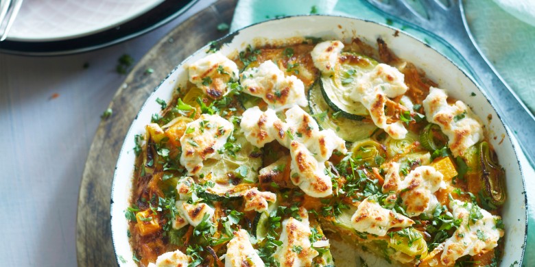 Frittata met pompoen en geitenkaas 