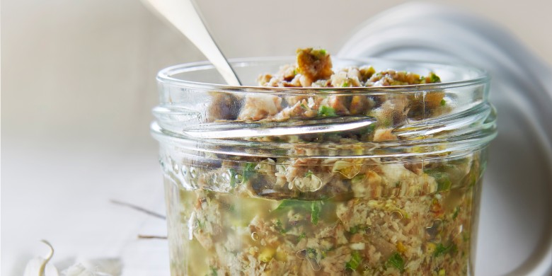Paddenstoelenpesto met pistache