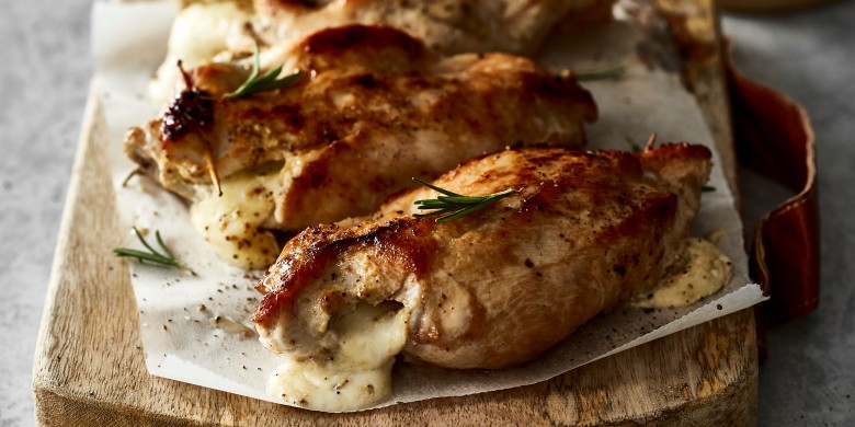 Kipfilet gevuld met mosterd en mozzarella 