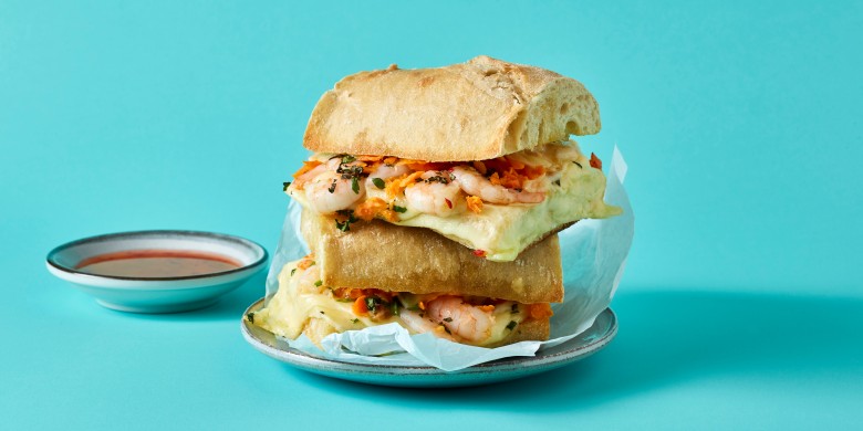 Spicy garnalentosti met zoetzure wortel 