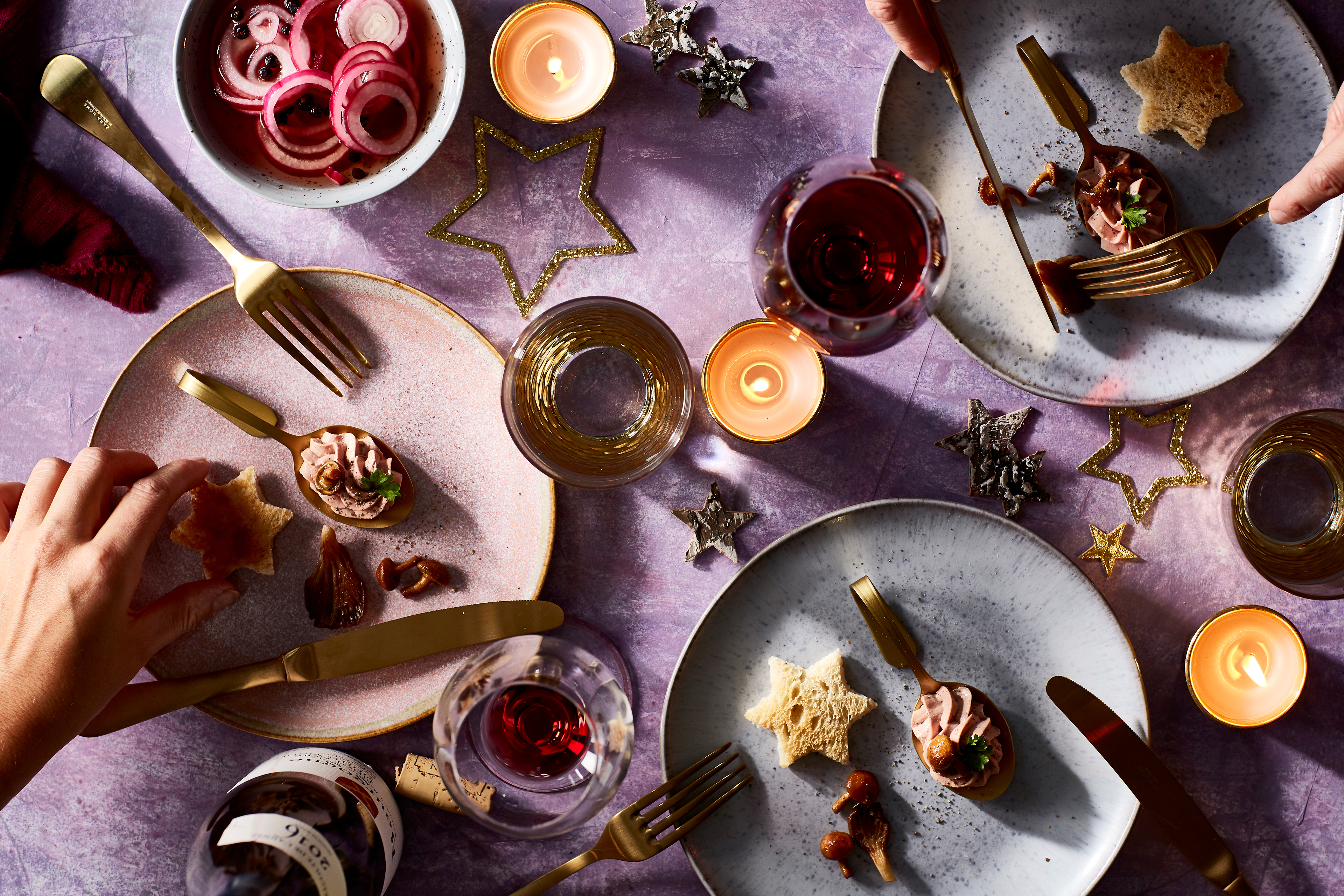 Amuse van paté met port en paddenstoelen