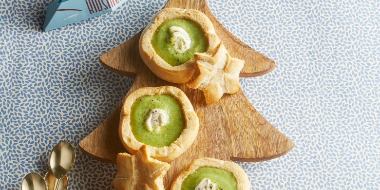 Broccolisoep in een broodje