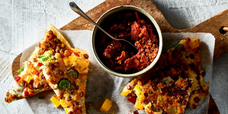 Provençaalse pannenkoek met linzen 