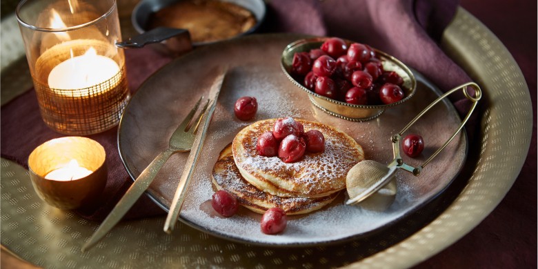 Ricottapannenkoekjes met kersen