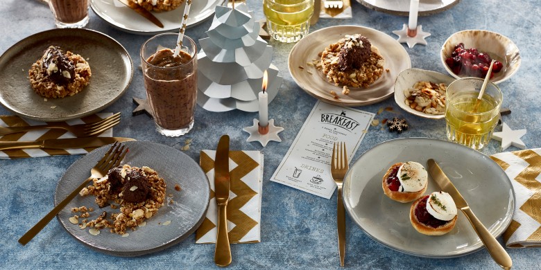 Cruesli-taartje met chocolademousse en amandel