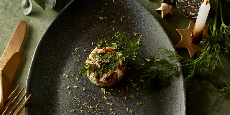 Amuse van gerookte makreel