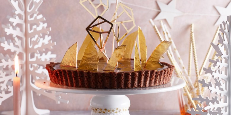 Ganachetaart met karamel