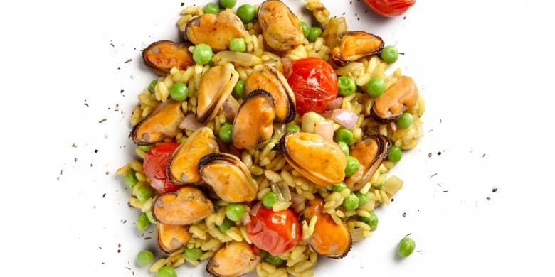 Paella met mosselen