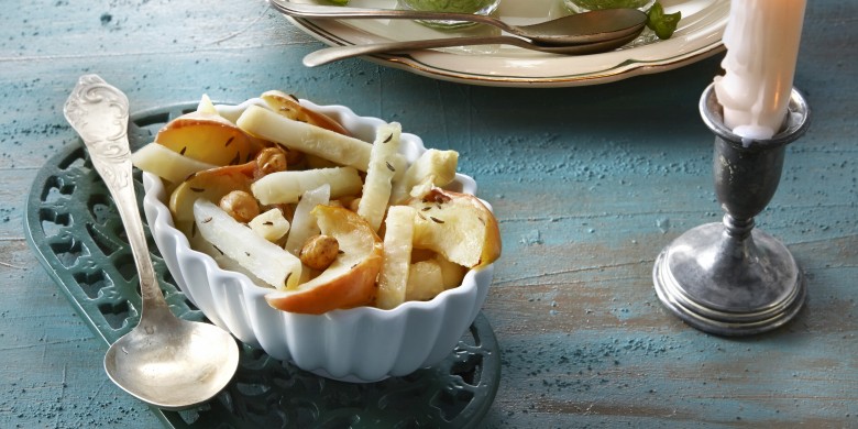 Frisgroene puree van erwtjes, broccoli en basilicum