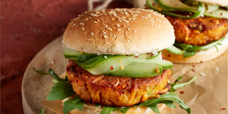 Pittige zoete-aardappelburgers 