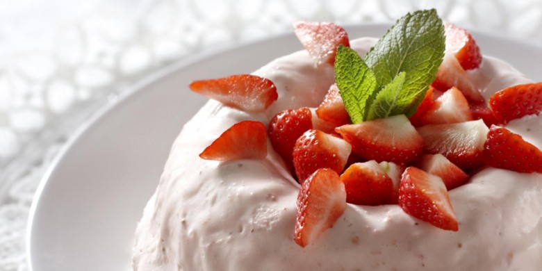Bavarois van verse aardbeien