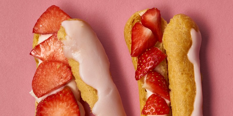 Aardbeien-eclairs