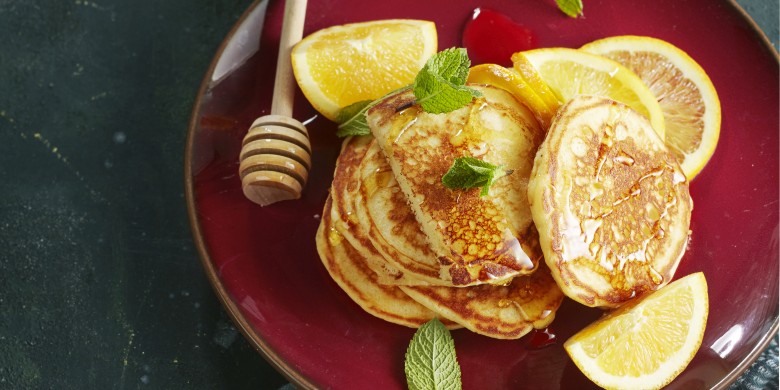 American pancakes met sinaasappel 