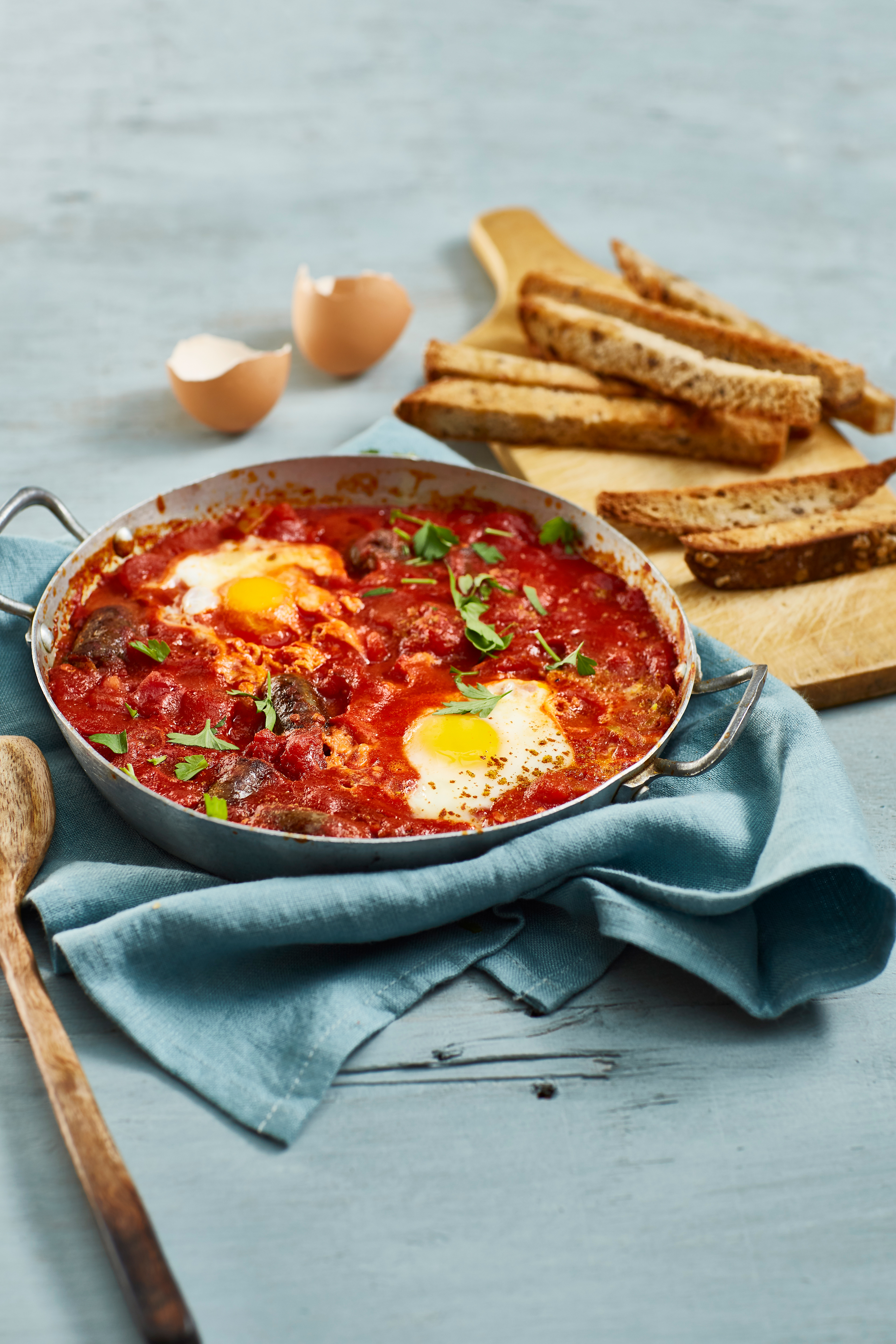 Shakshuka met saucijsjes