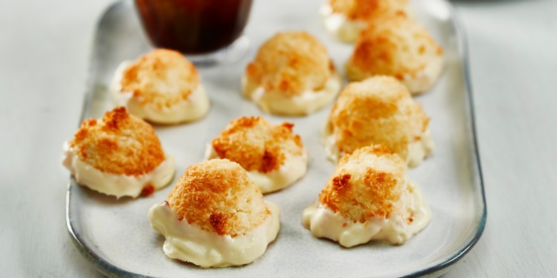 Kokosmakronen met witte chocolade