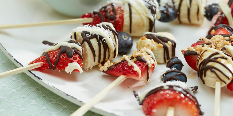 Choco-coco fruitspiesjes