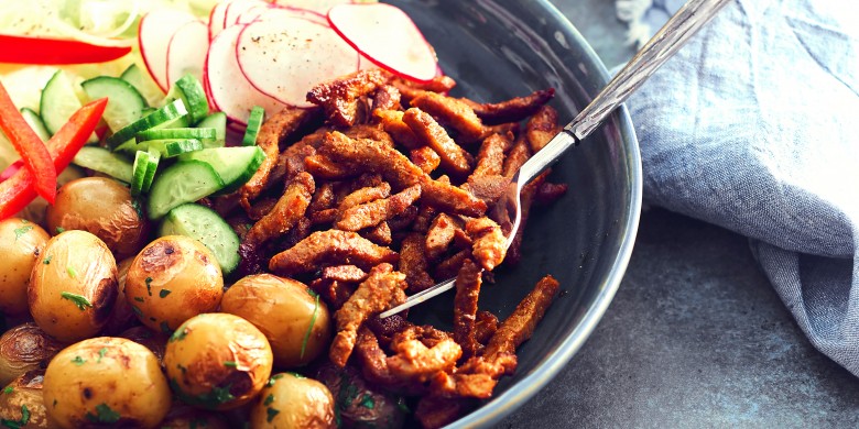 Shoarma met radijssalade en krieltjes