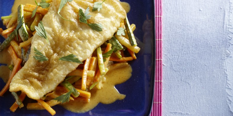 Krokante pangasius met Thaise groente