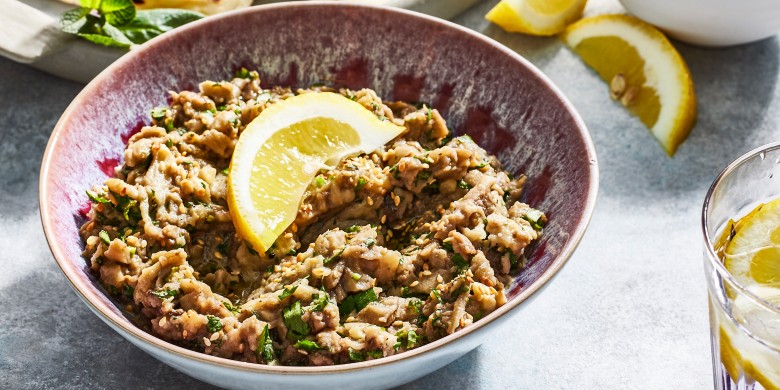 Salsa van gepofte aubergine