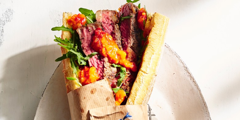 Geroosterde ribeye met chili-jam