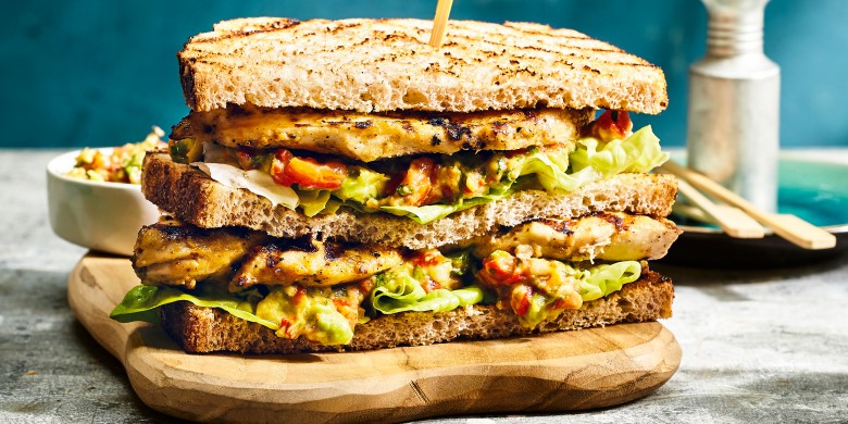 Gegrilde kip met paprika-guacamole