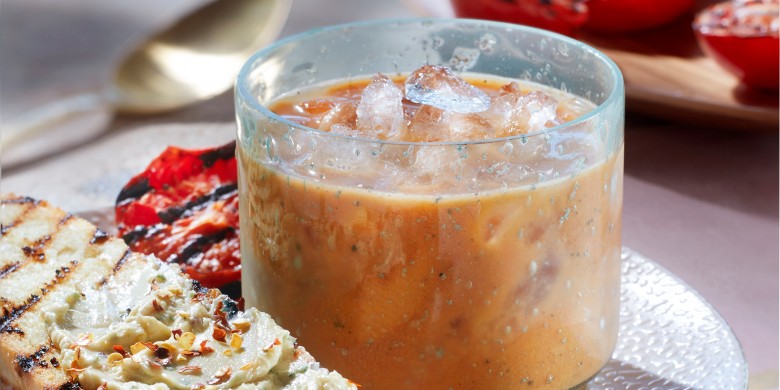 ‘Bouillon’ van gegrilde tomaten