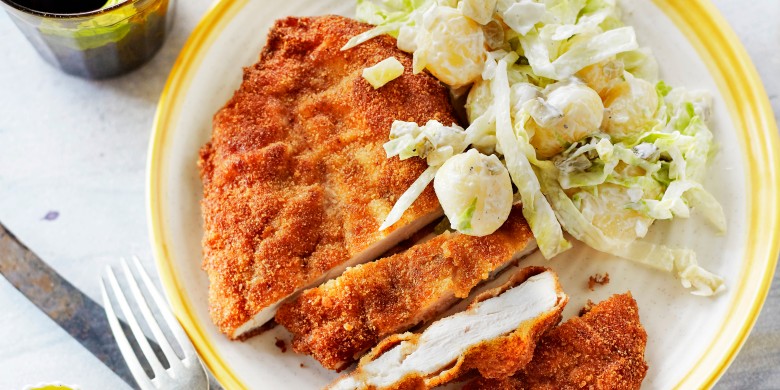Kipschnitzel met aardappelsalade