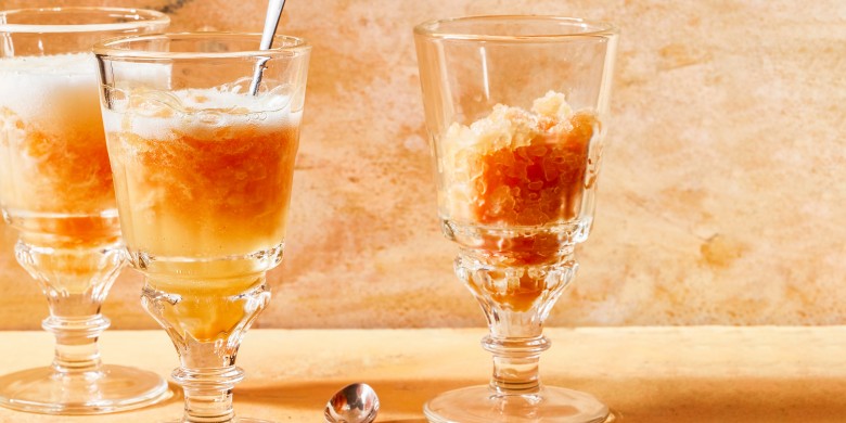 Sinaasappelgranita met prosecco