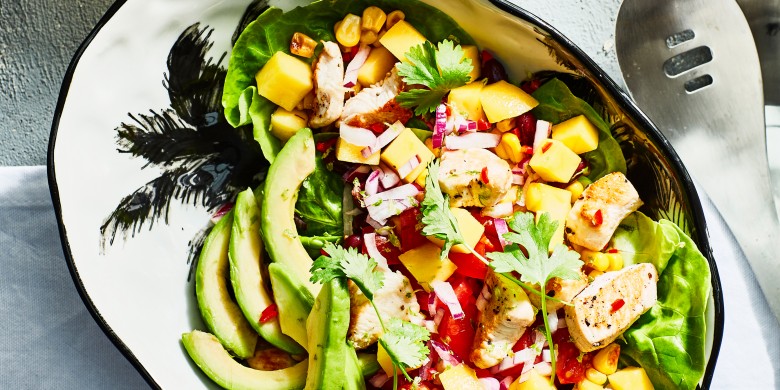 Caribische kipsalade met mango