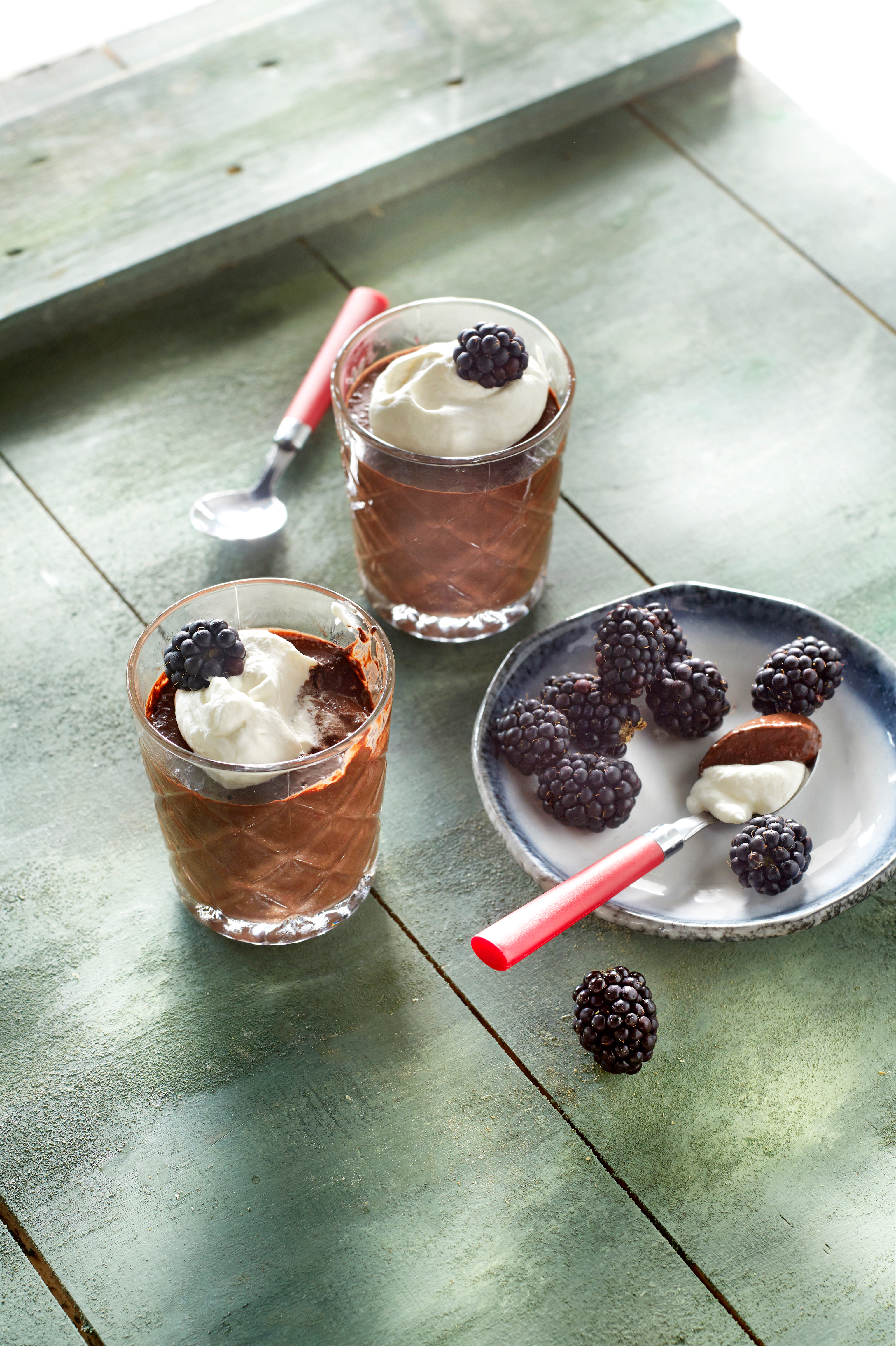 Chocolade-banaanmousse met kokos