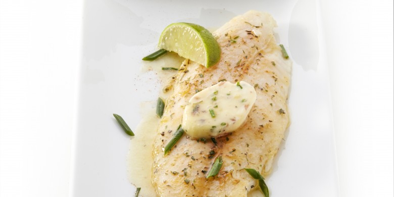 Gebakken pangafilet met ansjovisboter