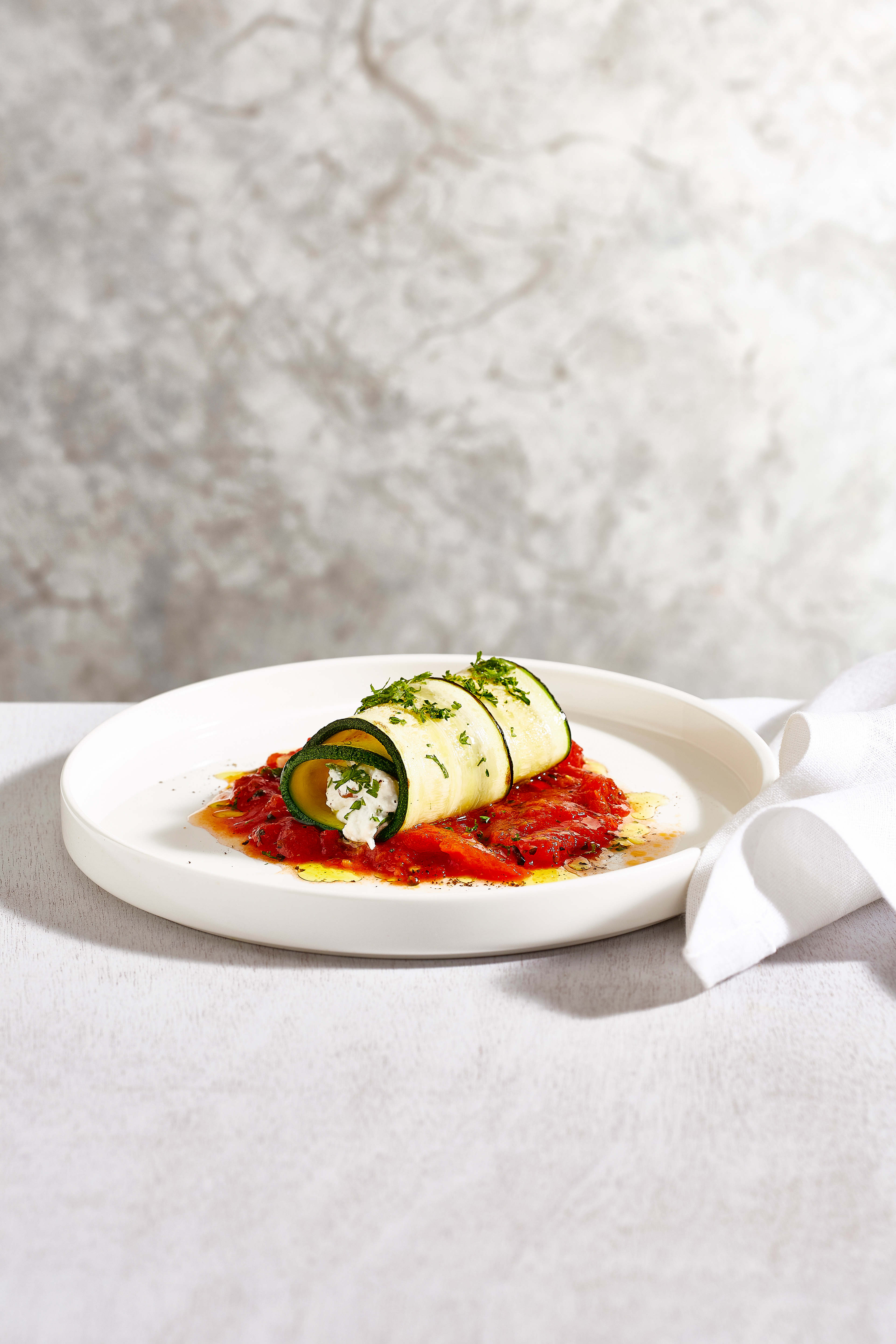 Courgette-involtini  all'arrabbiata