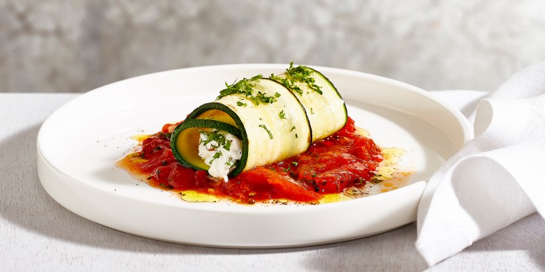 Courgette-involtini  all’arrabbiata