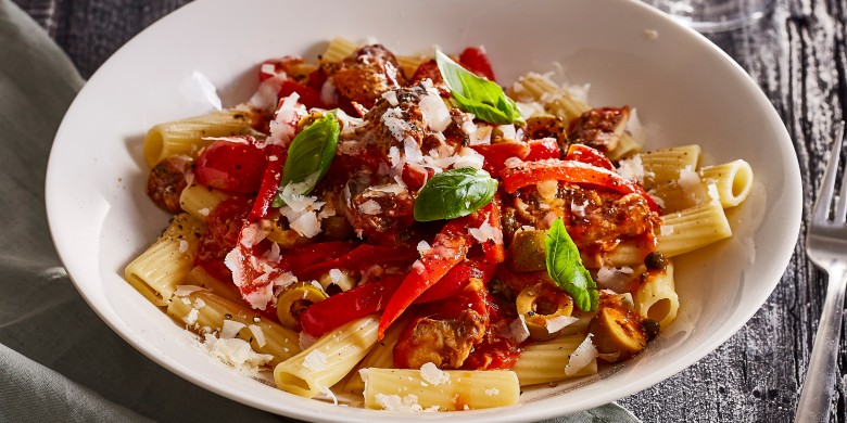 Rigatoni met sardientjes