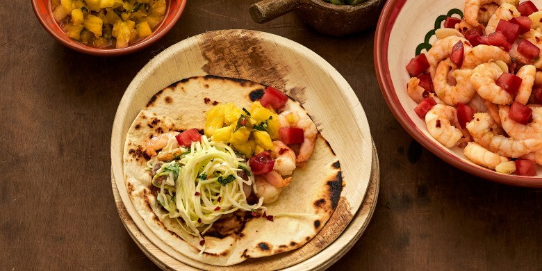 Taco’s met garnalen en limoen