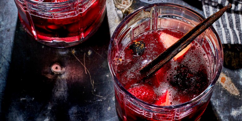 Bosvruchten-sangria met vanillle