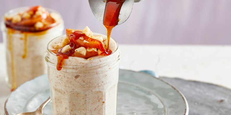 Granenontbijt met gakaramelliseerde appeltjes