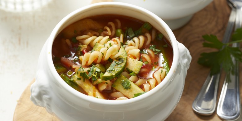 Minestrone met mini fusilli