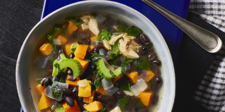 Sweet potato soup met bonen