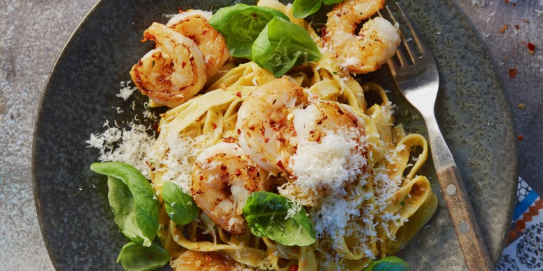 Tagliatelle met garnalen