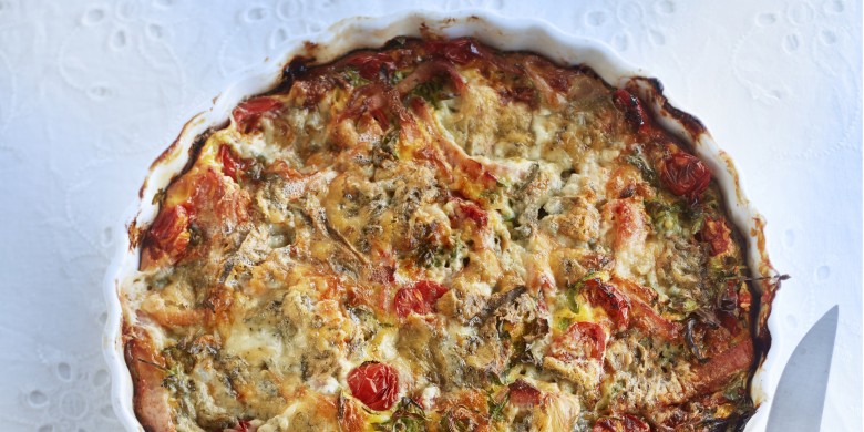 Frittata met rucola en bacon