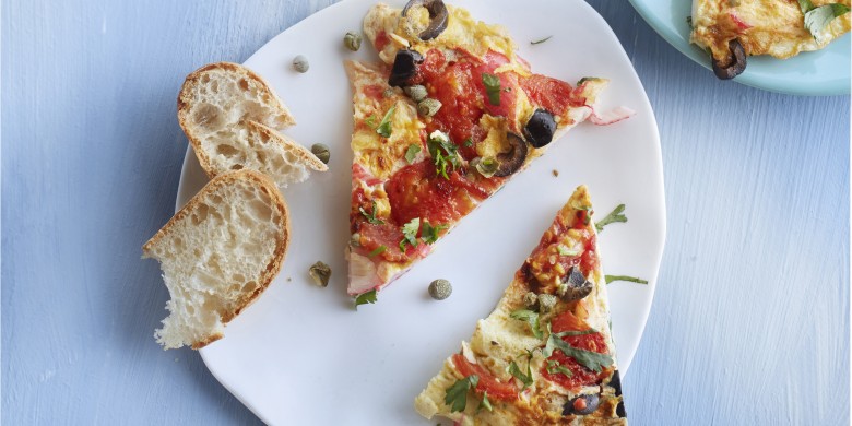 Tomatenfrittata met surimi