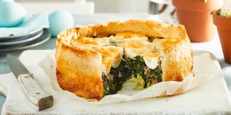 Broodquiche met spinazie en eieren