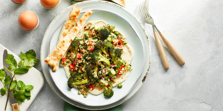 Geroosterde broccoli met tabouleh