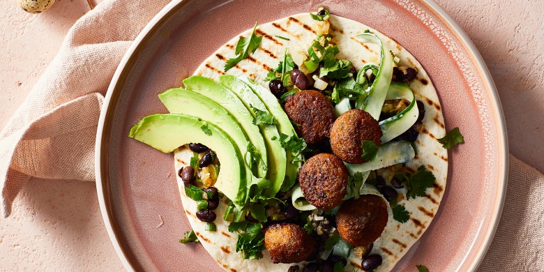Wraps met bonenchili en falafel